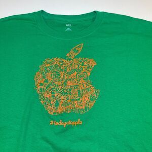APPLE Today at Apple Store Employee T Shirt Sz 4XL Green / New